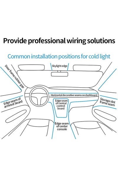 Generic Car LED EL Wire Neon Light Strip with 12V Cigarette Lighter Adapter for Interior Decoration White