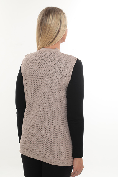 İKSUN Γυναικείο Mercerized Pocketed Buttoned Rolax Knitwear Εποχιακό γιλέκο μαμάς