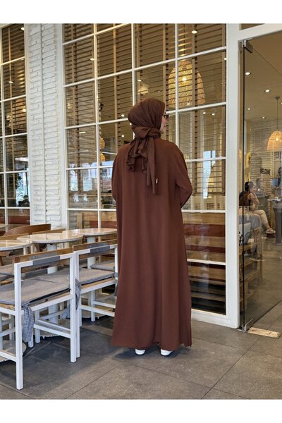 NS Moda Hijab Efsun Set Brown-Model 541