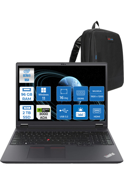 LENOVO Mws P16V V2 G5 Ultra 9 Vpro 185H 96GB Ddr5 2tb 8GB/RTXA3000 16" W11PRO...