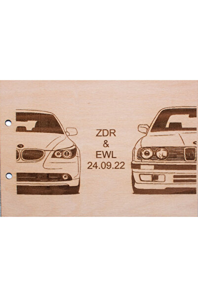 OEM Album Foto GuestBook Nunta HH1614 Personalizat din lemn BMW 30 x 21 cm