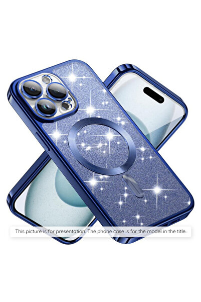 Techsuit Husa premium iPhone 17 Luxury Glitter MagSafe, албастру