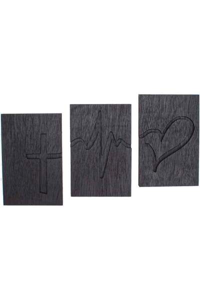 OEM Decor 3 Parti Inima Blank HH1504 pentru Licheni - 50x25 cm