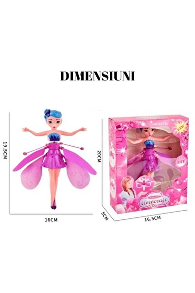 dalimag Păpușă Zână Zburătoare, Senzor Infraroșu, Mov, +6 ani, Încărcare USB