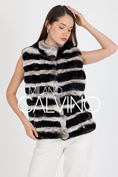 Milano Calvino سترة فرو شينشيلا ريكس