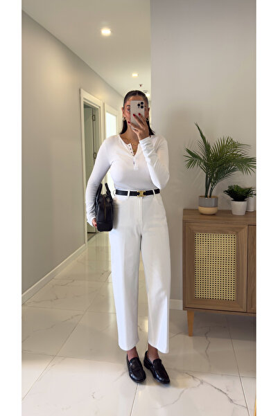 BİRCANÇİL Ernest Beyaz Barrel Jean