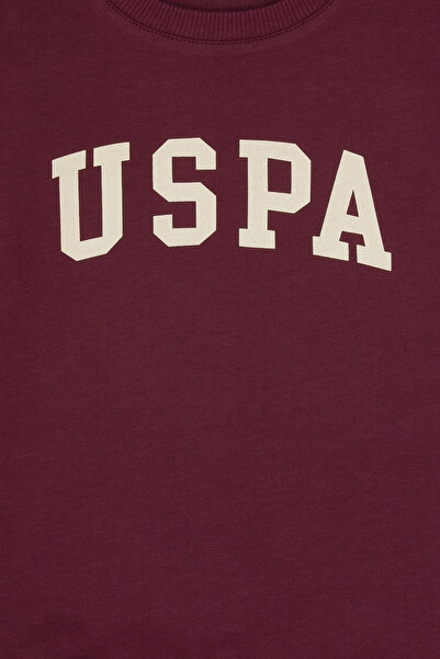 U.S. Polo Assn. Erkek Çocuk Bordo Basic Bisiklet Yaka Sweatshirt 50313830-VR177
