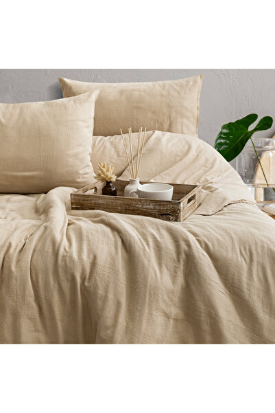 Schafer Home Etamine Cotton Çk Bedding Set 4 Pieces-Cappuccino