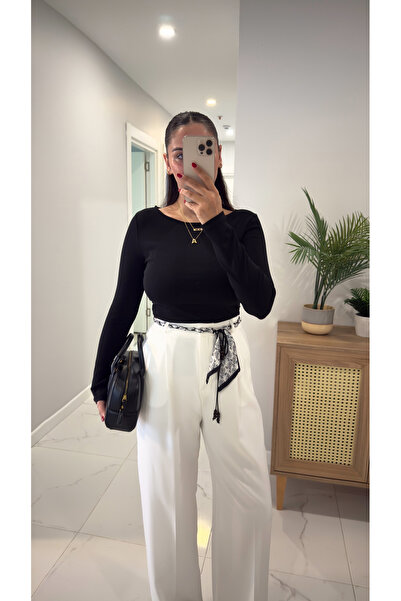 BİRCANÇİL Bluză Dlvin Rebeca neagră cu gât bateau cu șnur