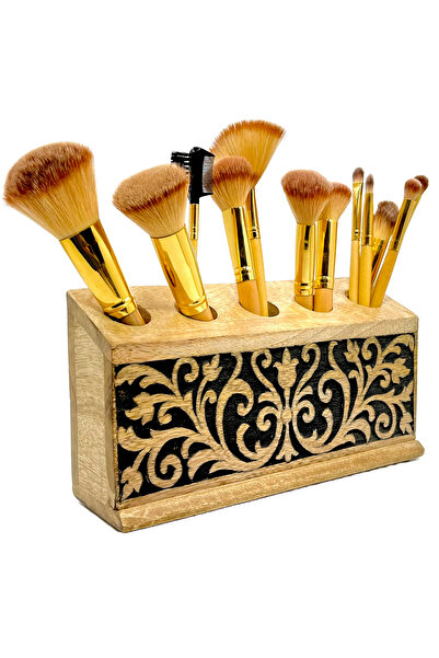 Souq DESIGNS حامل منظم لفرش المكياج - فرش الرسم والأقلام (أسود باهت)