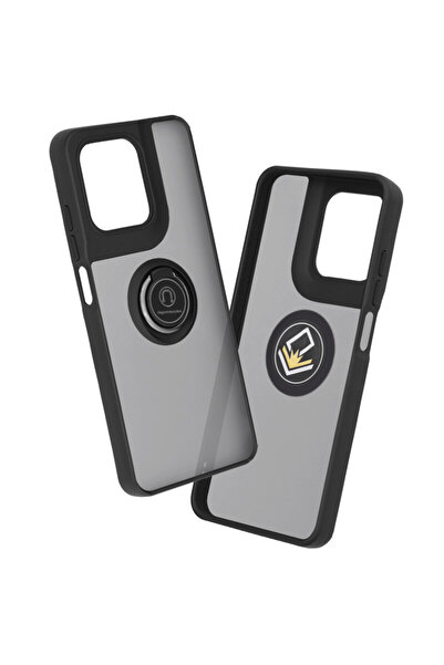 Techsuit Husă Motorola Moto G15 Glinth cu inel magnetic pentru suport, neagră