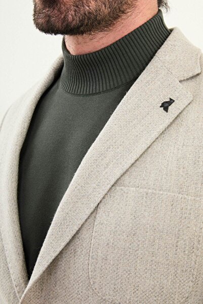 Mcr Textured Slim Fit Mono Collar Men's Jacket with Pocket Gray - 41471.25K