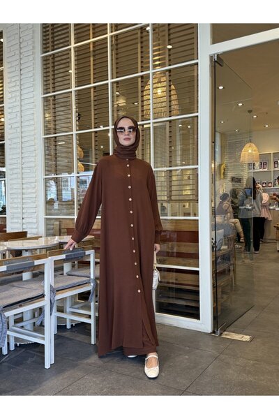 NS Moda Hijab Efsun Set Brown-Model 541