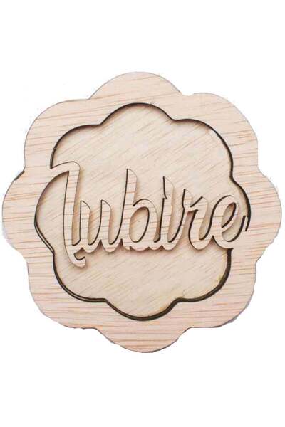 OEM Decor Floare cu Iubire Blank HH1518 din lemn pentru Licheni - 20x20 cm