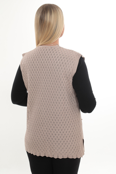 İKSUN Γυναικείο Mercerized Pocketed Buttoned Rolax Knitwear Εποχιακό γιλέκο μαμάς