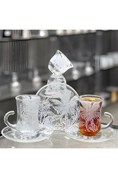 Generic 36-piece engraved cup and saucer set
