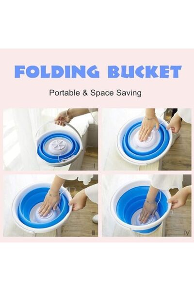 Generic Portable Folding Washing Machine 10L Capacity DLC 37154, Front Load, Blue