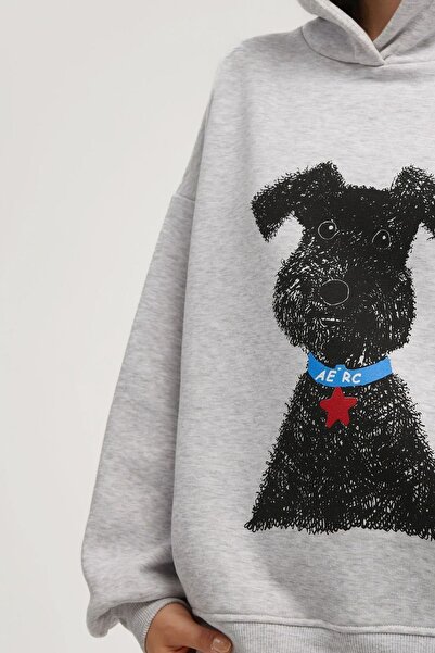 Hiccup Oversize Printed Hooded Sweatshirt