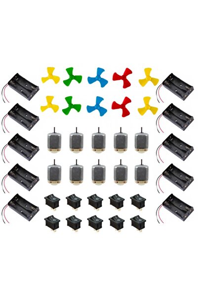 URETMAKER Motor Pervane Set 10 lu (Motor Pervane 2Li Pil Yuvası ON-OFF Anahtar) Uyumlu