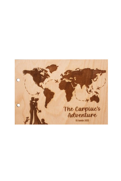 OEM Album Foto GuestBook Nunta HH1587 Personalizat din lemn - Inconjurul Lumi...