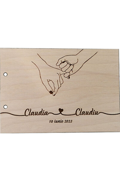 OEM Album Foto GuestBook Nunta HH1643 Personalizat din lemn Atingere 30 x 21 cm