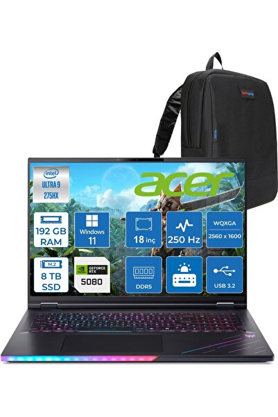 ACER Predator PH18-73 Ultra 9 275HX 192GB 8tb W11Home 16GB RTX5080 18'' WQXGA...