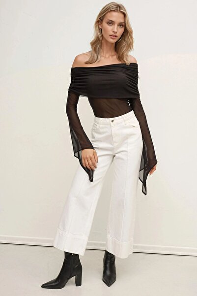 Hiccup Madonna Collar Long Sleeve Top