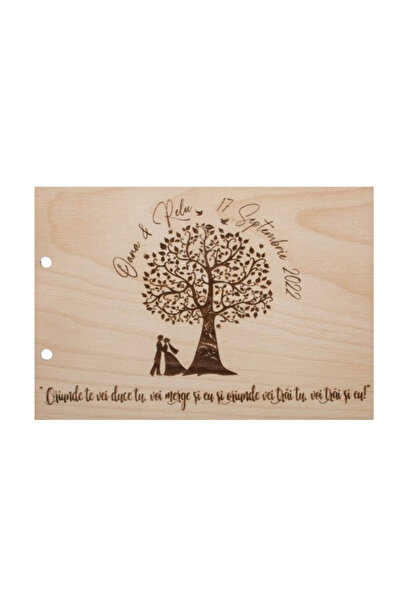 OEM Album Foto GuestBook Nunta HH1611 Personalizat din lemn Copac Mire si Mir...