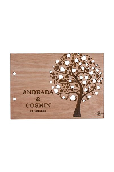 OEM Album Foto de Nunta Personalizat din lemn GuestBook, GBook267, Copacul In...
