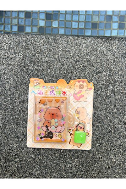 Kokoş İşler Small Notebook with Lock and Capy Bara Design – Children's Daily Planner