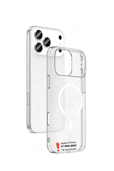 Evax (MİKA MAGSAFE) iPhone 17 Pro Max Uyumlu Magsafe Özellikli Şeffaf SERT Mika SARARMAZ İnce Fit Kılıf