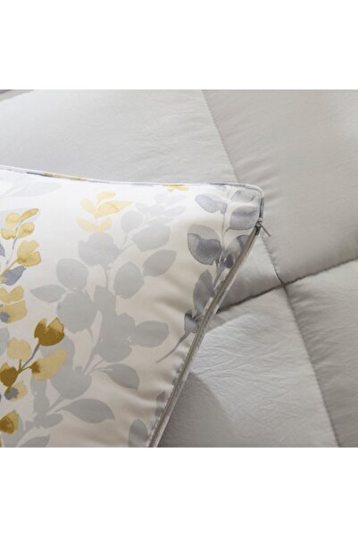 Karaca Leaf Graues Einzel Comforter Set 155x220+50x70