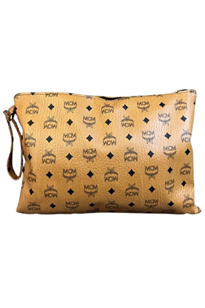 Uretti - Ege 7366 8889 Кафява чанта с цип и лого - 35 см x 25 см