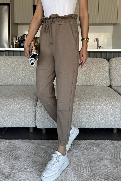 julude Mink Jogger Sweatpants with Elastic Waist and Cuffs
