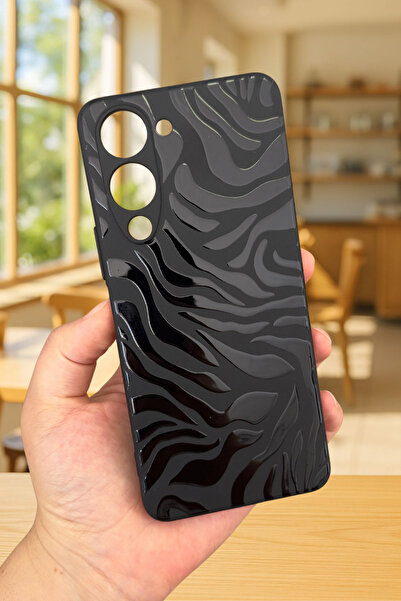 Vip Case VİVO Y19 Uyumlu Zebra Desenli Silikon Darbe Emici Klasik Korumalı Rubber Kılıf