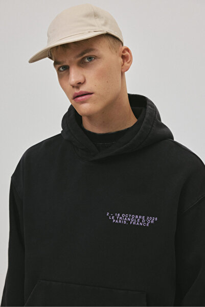 H&M Baskılı ve Kapüşonlu Üst Loose Fit