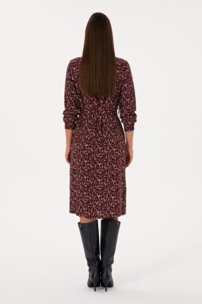 U.S. Polo Assn. Kadın Lacivert Kemerli Dokuma Elbise 50316431-VR033