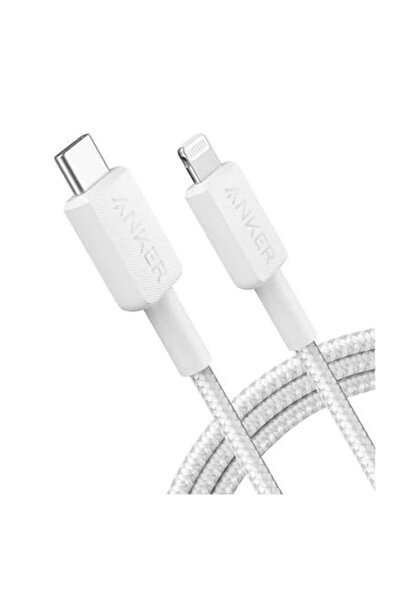 Anker Cablu de încărcare și date Anker, USB Type-C la Lightning, 1.8m, 480 Mbps, împletit din nailon, alb