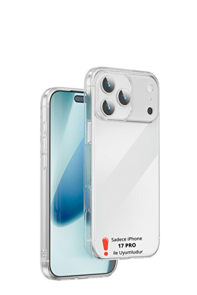 Evax (ŞEFFAF MİKA) iPhone 17 Pro Uyumlu SERT Şeffaf Mika SARARMAZ İnce Fit To...