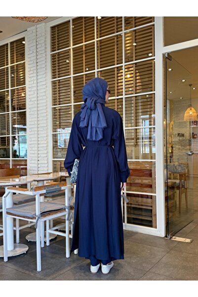 NS Moda Tesettür Ayça Set Navy Blue-Model 543