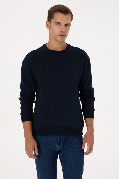 U.S. Polo Assn. Erkek Comfort Fit Bisiklet Yaka Şardonlu Lacivert Basic Sweat...