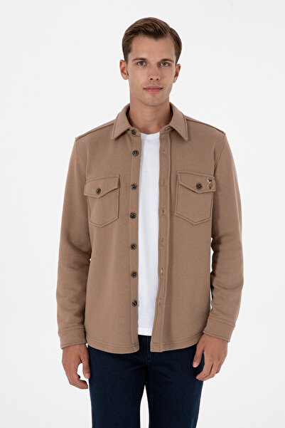 U.S. Polo Assn. Erkek Camel Örme Gömlek 50316673-VR015