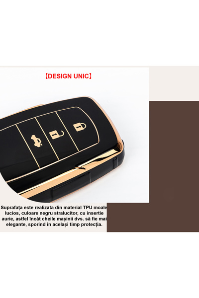 LUVLU Husa premium cheie Toyota 3 butoane compatibila Yaris Cross Highlander Hilux Camry Corolla C-HR RAV4