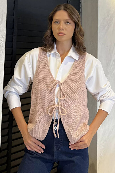 julude Powder Women's Front Tie Knitwear Vest (Available in S-M-L-Xl)
