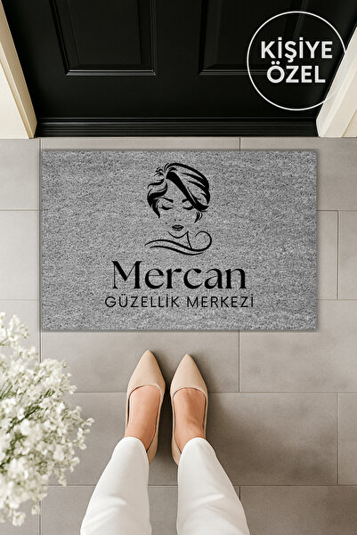 Dormot سجادة أمامية حديثة بطباعة رقمية رمادية لمراكز التجميل وصالونات الشعر و...