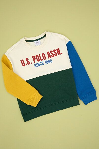 U.S. Polo Assn. Erkek Çocuk Koyu Yeşil Bisiklet Yaka Sweatshirt 50316494-VR079