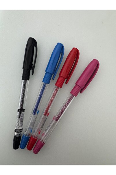 Pensan Jel Kalem Jely 1.0 MM Glıtter Simli 4Lü Siyah Mavi Kırmızı Pembe