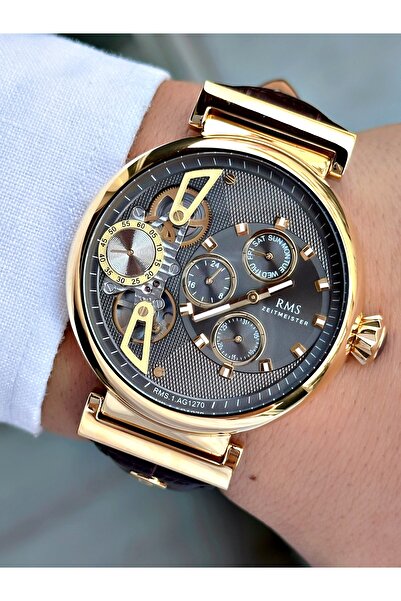 Romanson Otomatik Mekanizmalı 5 Atm Su Geçirmez Deri Kordon Çelik Kasa Erkek Kol Saati 1270