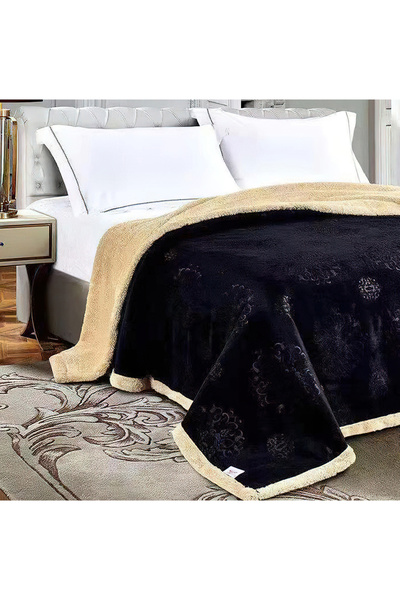 Generic Velvet Fur Blanket 200X220 CM Reversible Throw Bed Blanket for Relaxing and Sleeping