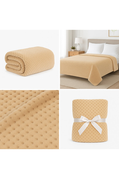realdecor Popcorn Coral Fleece Blanket 200×220 cm – Soft Anti-Allergic Polyester